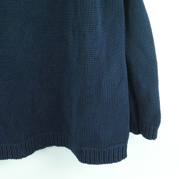 Lauren Ralph Lauren 2X Sweater Navy Blue Heavy Cotton Vintage 90s Preppy Capsule - Picture 3 of 7